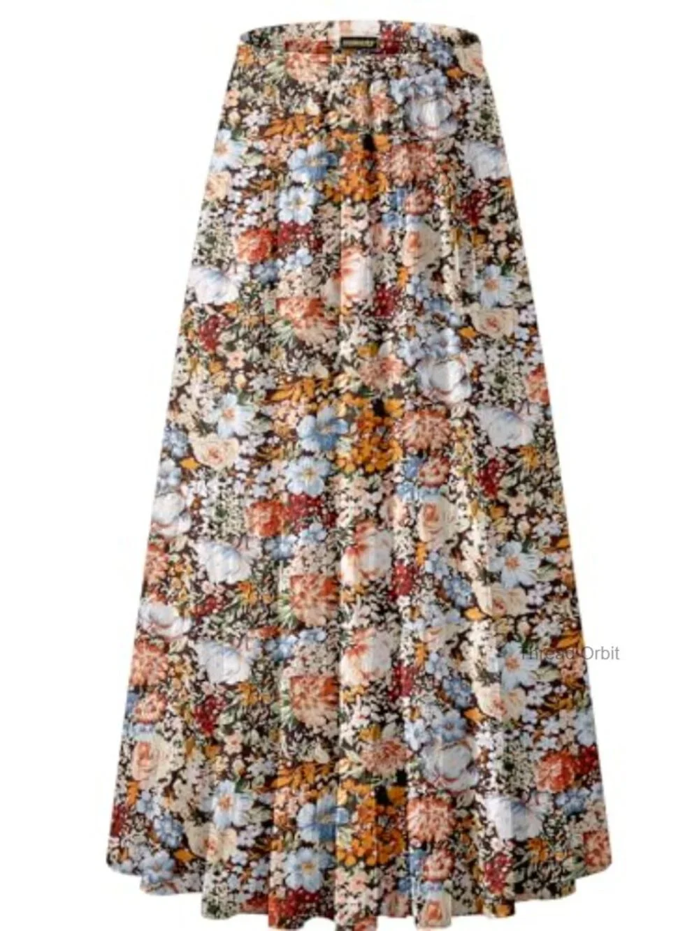 Chiffon High Waist Pleated A-Line Maxi Skirt Flowy Long Elastic Waist